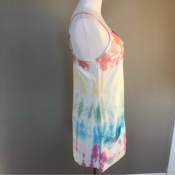 Rip Curl tie dye front button pockets spaghetti straps mini Spring Summer dress - Picture 4 of 12